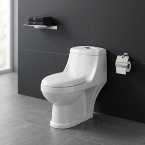 WC monobloc en céramique moderne de luxe avec chasse d'eau double, design écologique, couleur blanche, fixation au sol, chaise de toilette sanitaire - Product Image 6