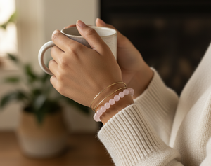 Handmade AAA Rose quartz Round Bead <b>Bracelet</b> – Polished Gemstone Stretch <b>Bracelet</b> for Men & Women - Product Image 4