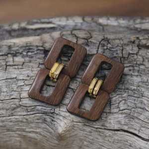 Boucles d'oreilles en bois faites à la main de qualité supérieure, bijoux de mode en bois naturel, accessoires légers pour femmes, fournitures de bijoux en gros - Product Image 6