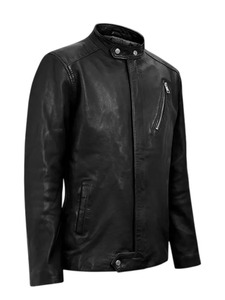 Chaqueta de cuero negra para motociclista Motorad - Product Image 3