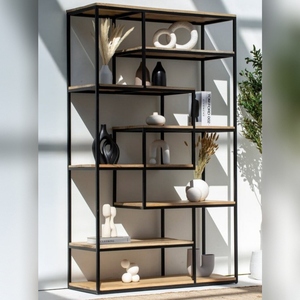 Étagères industrielles en bois Vandana Altis Zentrix, meubles de rangement modernes en métal et en bois - Product Image 1