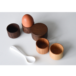 Latest Design 2 Pieces Wooden Egg Cup Eco-Friendly Modern Design Wood Egg Holder For <b>Kitchenware</b> Egg Storage Stand - Product Image 3