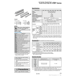 Pièces pneumatiques CDG1BA63-125Z de cylindre d'air pneumatique SMC - Product Image 1