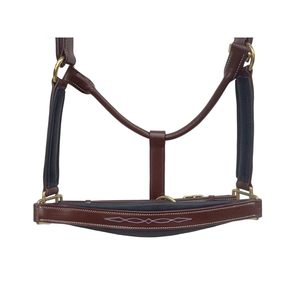 Harnais de cheval réglable en cuir véritable de qualité supérieure Royal International avec ferrures en laiton |   Équipement d'entraînement équestre rembourré et doux pour l'écurie - Product Image 4