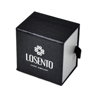 Caja de regalo de joyería de lujo hecha en fábrica forma rectangular 60x60x40mm con inserto de terciopelo y espuma para anillos pendientes del proveedor - Product Image 1