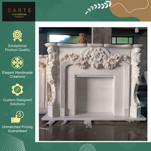 Suministro al por Mayor de Chimeneas de Mármol de Alta Calidad, Hechas a Mano, Ecológicas, con Revestimiento de Piedra, para Montar en la Pared, para Interiores - Product Image 5