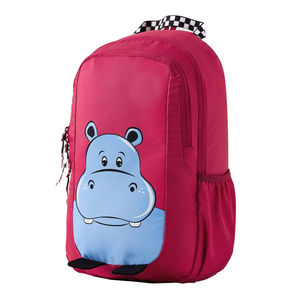 Pink Cartoon Hippo <b>Backpack</b> for Girls <b>Children</b> School Bag with Zipper Pockets and Shoulder Straps - Product Image 1