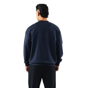 Sudadera de cuello redondo azul marino para hombre, de forro polar grueso, manga larga, informal, deportiva, para entrenamiento y uso diario. - Product Image 6