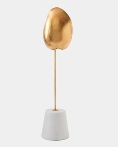 Sculpture abstraite plaquée or, forme irrégulière, faite à la main, décoration artistique moderne pour table de salon - Product Image 3