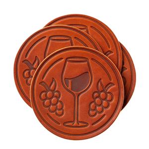 Recién llegado, posavasos de cuero PU Premium, alfombrillas impermeables antideslizantes para bebidas, juego de 6 posavasos elegantes para uso en la Oficina y el hogar - Product Image 1