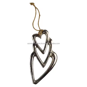 Adorno colgante en forma de árbol de Navidad con diseño de metal de aluminio de calidad con diseño de Acabado plateado - Product Image 3