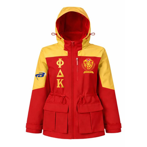 Veste de pluie NSPDK Sorority, veste softshell à capuche, veste varsity de haute qualité, veste de pluie imperméable pour femmes, logo personnalisé - Product Image 2