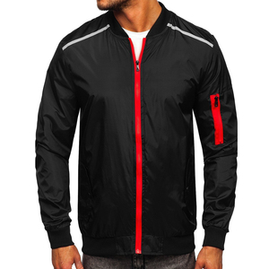 New Fashion Bomber <b>Jacket</b> <b>Men</b> Causal Zipper Embroidery Design <b>Long</b> Sleeve - Product Image 2