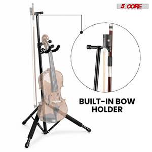 Adjustable Heavy Duty Violin <b>Stand</b> with Bow Holder <b>for</b> <b>Cello</b> Banjo Mandolin-5 Core - Product Image 3