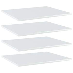 Ensemble d'étagères murales, 4 pièces, en bois d'ingénierie blanc, épaisseur 15 mm, design rectangulaire minimaliste, pour rangement mural dans le salon - Product Image 1