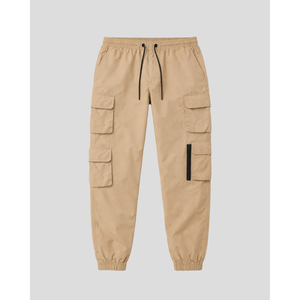 Pantalon cargo jogger d'été pour homme, séchage rapide, respirant, toile 100% coton, taille élastique, décontracté - Product Image 4