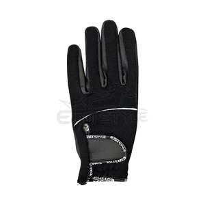 Black PU Leather Riding Gloves Custom Design <b>Full</b> Finger Anti <b>Slip</b> Durable Synthetic Winter Equestrian Gloves OEM - Product Image 2