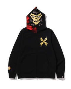 Sweat à capuche noir unisexe coupe oversize streetwear avec imprimé dessin animé et logo frontal, en coton French Terry 370g, sérigraphié - Product Image 1