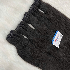 Cabello sin procesar, sin químicos, liso natural, extensiones de cabello 100% natural con trama, se puede decolorar a 613, asiático - Product Image 5