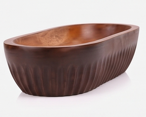 Cuenco ovalado de madera hecho a mano, diseño minimalista para servir comida, regalo, decoración moderna para mesa de comedor y sala de estar - Product Image 2