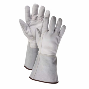 Gants de soudage TIG robustes en cuir de vachette croûte, ignifuges, anti-coupure, pour la protection au barbecue et la sécurité des chèvres - Product Image 1