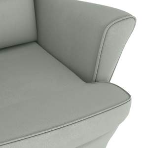 Fauteuil à bascule en velours gris clair, bois de caoutchouc massif avec mousse standard pour salon - Product Image 6