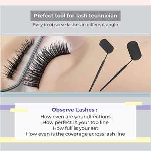 Espejo Profesional Hecho a Mano de Acero Inoxidable para Extensión de Pestañas, Banda de Algodón Negra, Grosor de 0.20mm, Herramienta de Inspección de Pestañas - Product Image 3