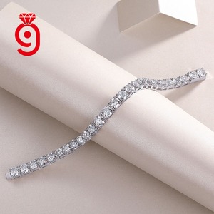 Factory Wholesale VVS 925 Sterling Silver <b>Men</b> Women Fine Jewelry Chain Tennis Bracelet Iced Mossanite Unisex Bracelet - Product Image 4