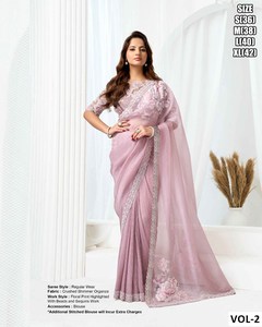 Obsidian Luxe <b>Satin</b> Silk Indo-Western Saree for Diwali and Party Occasions Moisture Wicking & Wrinkle Free - Product Image 5