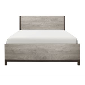 Lit Queen Size en finition gris clair, panneau en mélamine de qualité supérieure, meuble de chambre à coucher en bois élégant, 1 pièce attrayante - Product Image 4