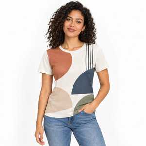 Camiseta para mujer, ligera, cómoda, de material suave y movimiento flexible para el estilo de vida diario, viajes y actividades informales. - Product Image 1