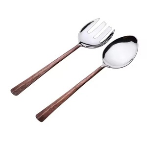 Unique Design Metal Salad Server Set Stainless Steel Salad Serving Spoon Fork <b>Kitchen</b> Dining <b>Table</b> Use - Product Image 4