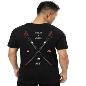 T-shirts de sport unis personnalisables avec logo, impression sur mesure, coupe ample, épaules dénudées, pour hommes, en coton, col rond, été 2022 - Product Image 4