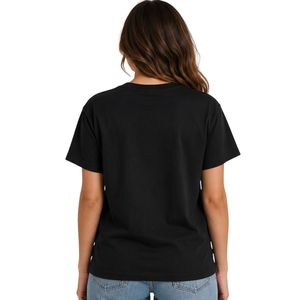 เสื้อยืดโอเวอร์ไซส์พิมพ์ลายแกะนอนน่ารักสีดำสำหรับผู้หญิง คอกลม แขนสั้น แฟชั่นฤดูร้อน ผ้าคอตตอนผสม สวมใส่สบาย - Product Image 2