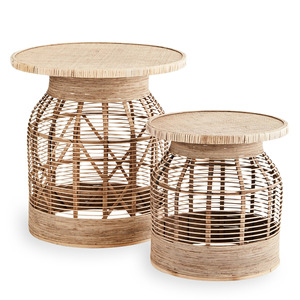 Wooden coffee <b>table</b> set rattan bedside <b>sofa</b> side end <b>tables</b> cheapest cost eco friendly home decor - Product Image 1