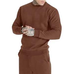Conjunto deportivo de sudadera con cuello redondo para hombre y pantalones de chándal de forro polar con bolsillo lateral, a la moda. - Product Image 3