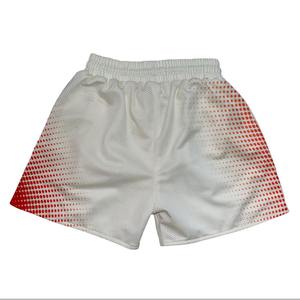 Shorts en maille blanche pour homme avec motif à pois rouges, taille à cordon de serrage, style sportif, tissu tricoté respirant, longueur mi-cuisse - Product Image 6