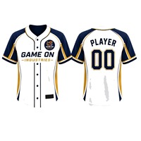 Maillot de baseball de qualité supérieure OEM/ODM, personnalisé, en sergé, brodé, avec fermeture boutonnée sur le devant, manches courtes, antibactérien