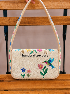 Sac à bandoulière à rabat perlé mignon pour femme, motif alimentaire de dessin animé, rose, à sangle unique, sac artisanal fait main pour usage quotidien - Product Image 5