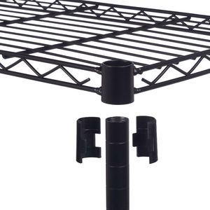 Estante de Hierro con Revestimiento Plástico de 4 Niveles, 140x90x35cm, Negro, para Almacenamiento - Product Image 5