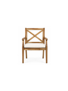 Sillón Moderno de Madera Maciza con Respaldo en X y Asiento Tapizado, Silla de Comedor Clásica para Muebles de Restaurante y Hotel - Product Image 4