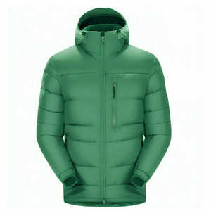 Chaqueta acolchada de invierno para hombre, informal, con forro de piel de oveja, cortavientos, con capucha y cierre de cremallera, tallas grandes. - Product Image 1