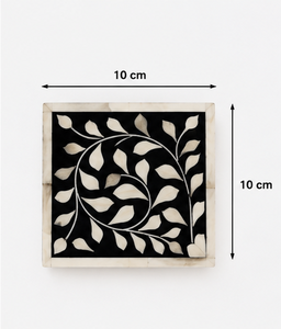Luxury Bone Inlay Drink <b>Coasters</b> Set Handmade Black White Decorative <b>Table</b> <b>Coasters</b> Premium Home Decor Accessories - Product Image 1