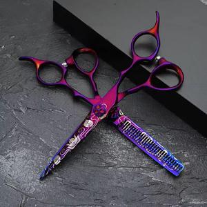 New Design Titanium Coated Barber <b>Scissors</b> Hair Cutting Shears Professional Salon Hairdressing Tools OEM Custom Logo - Product Image 3