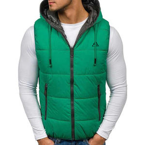 เสื้อแจ็คเก็ตผู้ชายสีเทาแบบกำหนดเอง เสื้อกันลมแฟชั่นสำหรับใส่กลางแจ้ง เสื้อกั๊กอุ่นแบบมีซับใน เสื้อพัฟเฟอร์ - Product Image 3