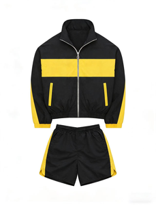 Ensemble de survêtement coupe-vent personnalisé pour homme : veste zippée respirante à séchage rapide et pantalon de jogging - Product Image 2