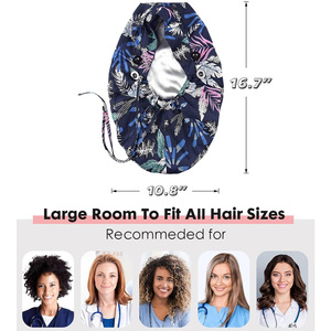 Gorro Quirúrgico Estampado para Mujer con Botón y Lazos Ajustables para Uniformes de Hospital, Accesorio para el Cabello - Product Image 5