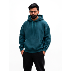<b>Men's</b> <b>Burgundy</b> Hooded Sweatshirt Regular Fit Fleece Solid Color Casual Pocket 100% Cotton Eco-Friendly Breathable 240g Winter - Product Image 2