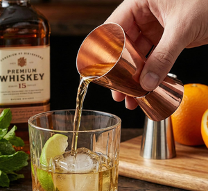 Jigger doseur à liqueur en laiton fait main de qualité supérieure avec finition dorée classique, tasse à jigger en métal traditionnelle pour une mesure précise des boissons - Product Image 5