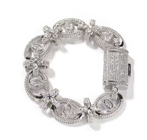 Bracelet en argent Moissanite pour femmes, lien papillon floral, bijoux fins scintillants de luxe, cadeau élégant - Product Image 5